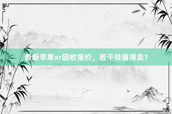 最新苹果xr回收报价，若干钱值得卖？