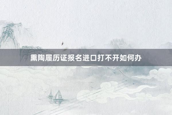 熏陶履历证报名进口打不开如何办