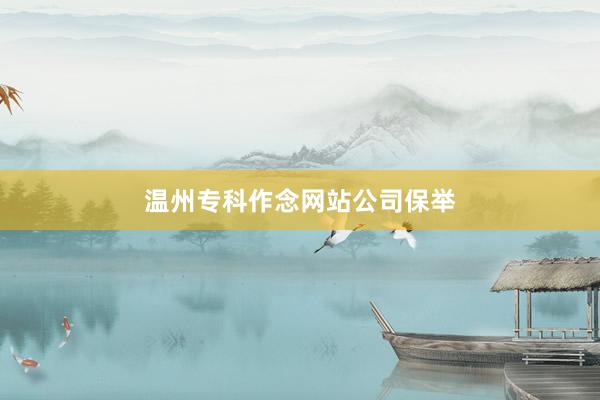 温州专科作念网站公司保举