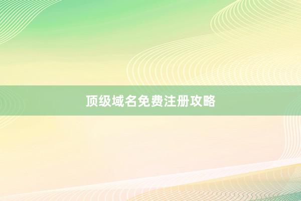 顶级域名免费注册攻略